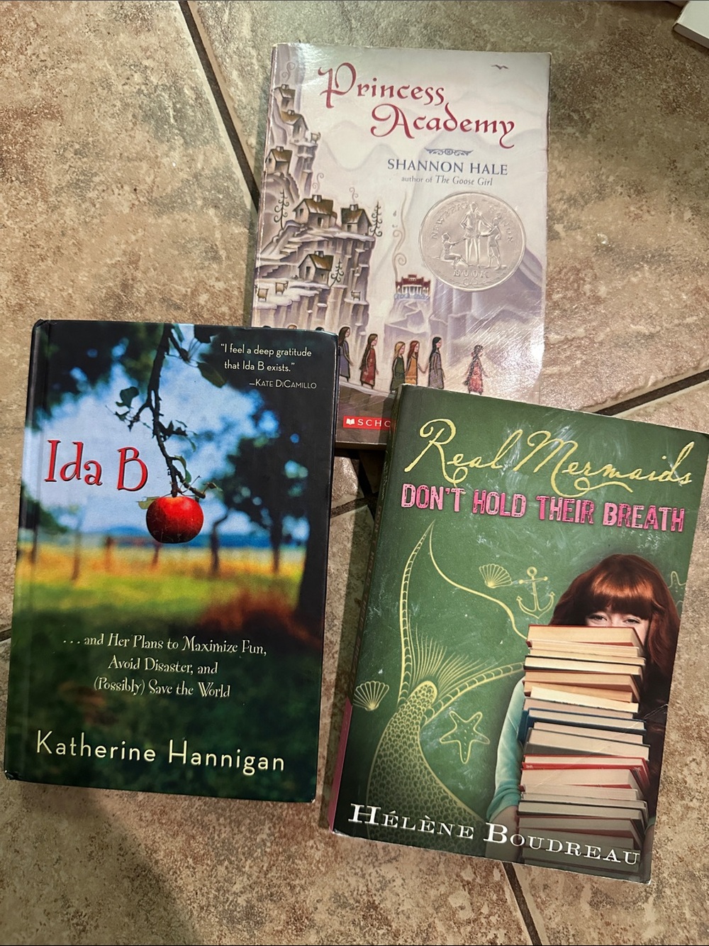 Middle Grade Girls 3 Book Lot Princess Academy Ida B Real Mermaids Fantasy